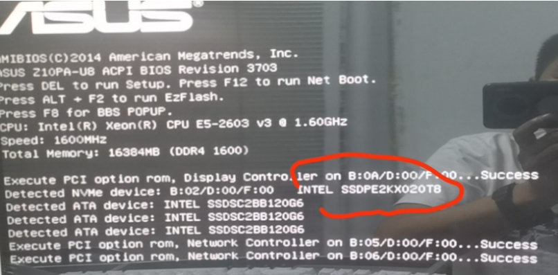 华硕Z10pa-u8安装U2 Intel P4510 2T 卡BIOS界面问题